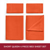Picture of Mellanni RV Short Queen Sheets - 4 PC Iconic Collection Bedding Sheets & Pillowcases - Hotel Luxury, Extra Soft, Cooling Bed Sheets - Deep Pocket up to 10 inch (RV/Short Queen, Poppy Orange)
