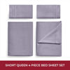 Picture of Mellanni RV Short Queen Sheets - 4 PC Iconic Collection Bedding Sheets & Pillowcases - Hotel Luxury, Extra Soft, Cooling Bed Sheets - Deep Pocket up to 10 inch (RV/Short Queen, Hazy Lilac)