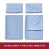 Picture of Mellanni RV Short Queen Sheets - 4 PC Iconic Collection Bedding Sheets & Pillowcases - Hotel Luxury, Extra Soft, Cooling Bed Sheets - Deep Pocket up to 10 inch (RV/Short Queen, Sky Blue)