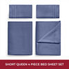 Picture of Mellanni RV Short Queen Sheets - 4 PC Iconic Collection Bedding Sheets & Pillowcases - Hotel Luxury, Extra Soft, Cooling Bed Sheets - Deep Pocket up to 10 inch (RV/Short Queen, Blue Nova)