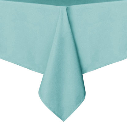 Picture of sancua Rectangle Tablecloth - 60 x 84 Inch - Stain and Wrinkle Resistant Washable Spring Table Cloth, Decorative Fabric Table Cover for Dining Table, Buffet Parties and Camping, Turquoise