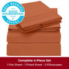Picture of Mellanni California King Sheets Set - 4 PC Iconic Collection Bedding Sheets & Pillowcases - Hotel Luxury, Extra Soft, Cooling Bed Sheets - for Women, Men, Kids & Teens (Cal King, Terracotta)