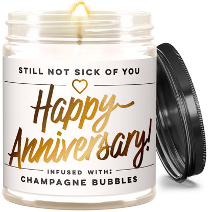 Picture of WAX & WIT Candle Gifts, Happy Anniversary Gifts for Women - Wedding Anniversary Candle for Couple - Wedding Anniversary Gifts for Wife - Anniversary Gifts for Her - 9oz Anniversary Candles for Couples