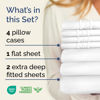 Picture of Extra Deep Split King Sheet Set - 7 Piece Breathable & Cooling Sheets - Hotel Luxury Bedding Set w/18-24 Inch Extra Deep Pockets - Easy Fit - Super Soft, Wrinkle Free & Comfy - White, Split King Size