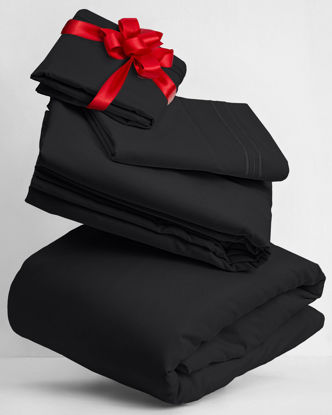 Picture of Mellanni Twin Sheets Set - 3 PC Iconic Collection Bedding Sheets & Pillowcases - Hotel Luxury, Extra Soft, Cooling Bed Sheets - for Women, Men, Kids & Teens (Twin, Black)