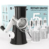 Picture of Cambom Rotary Cheese Grater Hand Crank Cheese Shredder for Fresh Cheese, Vegetable, Nuts,Non-slip Suction Base, Five Blades, Black