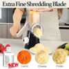 Picture of Cambom Rotary Cheese Grater Hand Crank Cheese Shredder for Fresh Cheese, Vegetable, Nuts,Non-slip Suction Base, Five Blades, Black