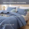 Picture of ROSGONIA King Size Comforter Set Slate Blue, 3pcs(1 Boho Comforter & 2 Pillowcases) Soft Lightweight Bedding Blanket All Season Bedspreads Quilt