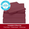 Picture of Mellanni Twin XL Sheets Set - 3 PC Iconic Collection Bedding Sheets & Pillowcases - Hotel Luxury, Extra Soft, Cooling Bed Sheets - for Women, Men, Kids & Teens (Twin Extra Long, Burgundy)