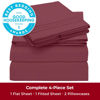 Picture of Mellanni California King Sheets Set - 4 PC Iconic Collection Bedding Sheets & Pillowcases - Hotel Luxury, Extra Soft, Cooling Bed Sheets - for Women, Men, Kids & Teens (Cal King, Burgundy)