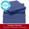 Picture of Mellanni California King Sheets Set - 4 PC Iconic Collection Bedding Sheets & Pillowcases - Hotel Luxury, Extra Soft, Cooling Bed Sheets - for Women, Men, Kids & Teens (Cal King, Blue Nova)