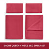 Picture of Mellanni RV Short Queen Sheets - 4 PC Iconic Collection Bedding Sheets & Pillowcases - Hotel Luxury, Extra Soft, Cooling Bed Sheets - Deep Pocket up to 10 inch (RV/Short Queen, Brick Red)
