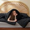 Picture of Bedsure Comforter Duvet Insert - Quilted Comforters King Size, All Season Duvet, Down Alternative Bedding Comforter with Tabs(Black,King 90"x102")