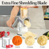 Picture of Cambom Rotary Cheese Grater Hand Crank Cheese Shredder for Fresh Cheese, Vegetable, Nuts,Non-slip Suction Base, Five Blades, White