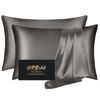 Picture of Silk Pillowcase 2 Pack, Mulberry Silk Pillow Cases Queen Size Set of 2, Anti Acne Silk Pillowcase for Hair and Skin, Natural Silk Satin Pillowcases Gifts for Women Men 2 Pack with Zipper, Dark Gray