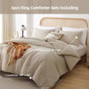 Picture of ROSGONIA King Size Comforter Set Light Khaki,3pcs King Comforter Set(1 Khaki Comforter & 2 Pillowcases) All Season Lightweight Bedspread Blanket Quilt