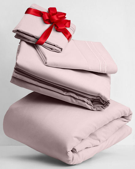 Picture of Mellanni Twin XL Sheets Set - 3 PC Iconic Collection Bedding Sheets & Pillowcases - Hotel Luxury, Extra Soft, Cooling Bed Sheets - for Women, Men, Kids & Teens (Twin Extra Long, Blush Pink)