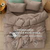Picture of Bedsure Duvet Cover California King Size with Fitted Sheet - Soft Prewashed Duvet Cover Set, 4 Pieces, Includes 1 Duvet Cover with Zipper Closure, 2 Pillow Shams, 1 Fitted Sheet, Khaki