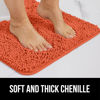 Picture of Gorilla Grip Bath Rug Mat 24x17, Thick Soft Absorbent Chenille, Rubber Backing Quick Dry Microfiber Mats, Machine Washable Rugs for Shower Floor, Bathroom Runner Bathmat Accessories Decor, Coral