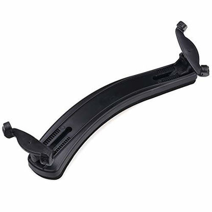 Picture of NANYI Violin Shoulder Rest 4/4 Collapsible Adjustable 3/4 Size Violin niversal Type Violin Parts soft Safety Easy to use, High strength sponge, Gear sliding Easy to adjust - Black