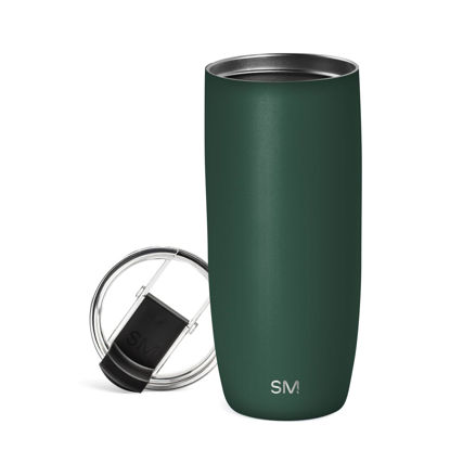 Picture of Simple Modern Travel Coffee Mug Tumbler with Flip Lid | Reusable Insulated Stainless Steel Cold Brew Iced Coffee Cup Thermos | Gifts for Women Men Him Her | Voyager Collection | 20oz | Forest