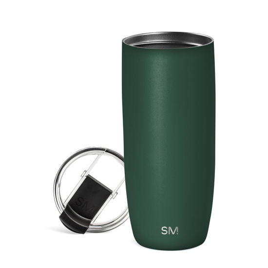 Picture of Simple Modern Travel Coffee Mug Tumbler with Flip Lid | Reusable Insulated Stainless Steel Cold Brew Iced Coffee Cup Thermos | Gifts for Women Men Him Her | Voyager Collection | 20oz | Forest