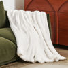 Picture of Bedsure Sherpa Fleece Throw Blanket for Couch - Thick and Warm Blanket for Winter, Soft Fuzzy Plush Throw Blanket for All Seasons, White, 50x60 Inches
