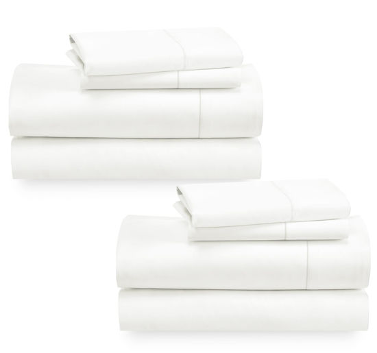 Picture of California Design Den 2-Pack Queen Sheet Set - 400 Thread Count 100% Cotton Sateen - Extra Soft, Breathable & Cooling Sheets, Wrinkle Resistant, 2 Sets of Deep Pocket Bed Sheets - Ivory