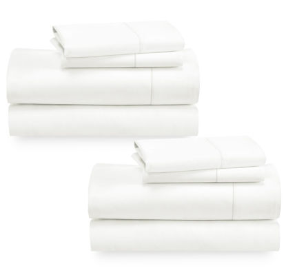 Picture of California Design Den 2-Pack 100% Cotton Sheet Sets King Size 400 Thread Count Sateen - Extra Soft, Breathable & Cooling Sheets, Wrinkle Resistant, 2 Sets of Deep Pocket Bed Sheets - Ivory