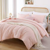 Picture of ROSGONIA King Size Comforter Set Blush, 3pcs (1 Boho Grey Comforter & 2 Pillowcases) All Season Bedding Soft Lightweight Bedspread Blanket Quilt