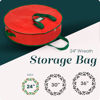 Picture of Handy Laundry, Christmas Wreath Storage Bag - Durable, Tarp Material, Zipper, Sturdy Carry Handles, Pest Protection - Ideal Home, Garage Organization for Seasonal Holiday Wreath Decorations (24")