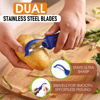 Picture of Spring Chef Premium Swivel Vegetable Peeler, Soft Grip Handle and Ultra Sharp Stainless Steel Blades - Perfect Kitchen Peeler For Veggie, Fruit, Potato, Carrot, Apple - Sapphire- Set of 2