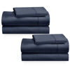 Picture of 2-Pack Twin XL Sheet Sets - 400 Thread Count 100% Cotton Sateen Sheets - Extra Soft, Breathable & Cooling Sheets, Wrinkle Resistant, 2 Sets of Deep Pocket Bed Sheets - Indigo Dusty Blue