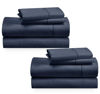 Picture of 2-Pack King Size Sheet Sets - 400 Thread Count 100% Cotton Sateen - Extra Soft, Breathable & Cooling Sheets, Wrinkle Resistant, 2 Sets of Deep Pocket Bed Sheets - Indigo Dusty Blue