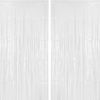 Picture of PIGETALE 2 Pack 3.2 ft x 8.2 ft White Tinsel Curtain Party Backdrop Decorations, Metallic Foil Fringe Curtain for Wedding Parties Door Streamers Christmas Birthday Bachelorette Photo Booth Party Decor