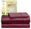 Picture of California Design Den 100% Cotton Sheets, Twin XL Sheets Set, 400 Thread Count Sateen Bedding for Dorm Rooms & Adults, Deep Pocket Sheets, Cooling Sheets (Burgundy Red)