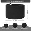 Picture of INDRESSME Large Laundry Basket 21.7" x 21.7" x 13.8" Woven Baskets for Storage Rope Blanket Basket for Living Room Toy Baskets Bin Storage Kids Shoe Basket for Entryway, Black
