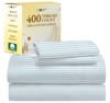 Picture of California Design Den Striped Bed Sheets California King Size - 100% Cotton Sheets Set, Luxury 400 Thread Count Sateen, Deep Pocket California King Sheets with Printed Pattern (Cape Stripe)