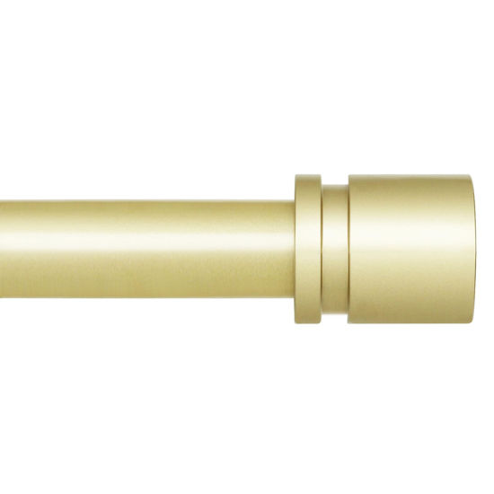 Picture of Byondeth Curtain Rods for Windows 16 to 88 Inches Adjustable Length 1 Inch Diameter Window Curtain Rod with Aluminium Finials, Warm Gold…