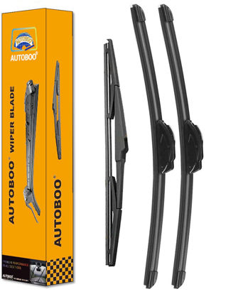 Picture of AUTOBOO 26"+18" Windshield Wipers with 14" Rear Wiper Blade Replacement for Jeep cherokee 2022 2021 2020 2019 2018 2017 2016 2015 2014 - Original Factory Quality (Pack of 3)