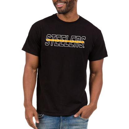 Picture of Junk Food Clothing x NFL - Pittsburgh Steelers - Championship Drive - Unisex Adult Short Sleeve Fan T-Shirt for Men and Women - Size Small
