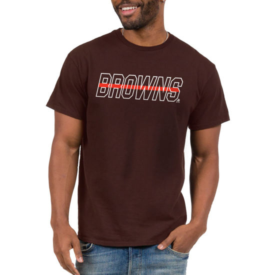 Picture of Junk Food Clothing x NFL - Cleveland Browns - Championship Drive - Unisex Adult Short Sleeve Fan T-Shirt for Men and Women - Size Large
