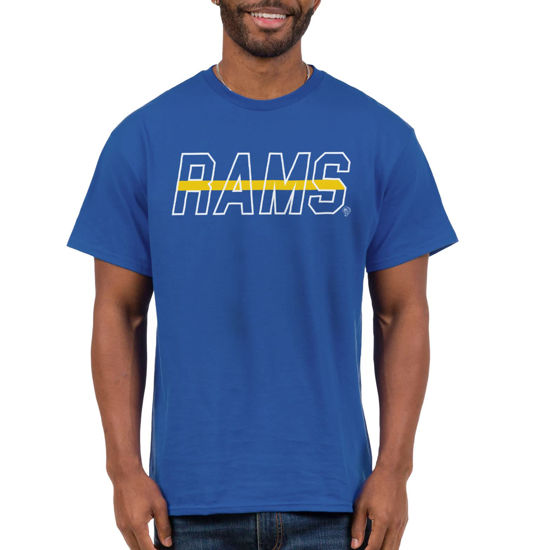 Picture of Junk Food Clothing x NFL - Los Angeles Rams - Championship Drive - Unisex Adult Short Sleeve Fan T-Shirt for Men and Women - Size X-Large