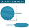 Picture of SINGARO Car Cup Coaster, 4PCS Universal Non-Slip Cup Holders Embedded in Ornaments Coaster, Car Interior Accessories, Light Blue