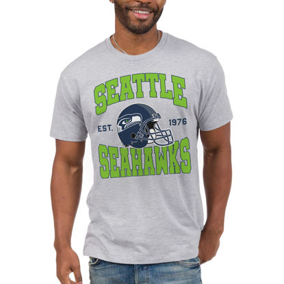 Picture of Junk Food Clothing x NFL - Seattle Seahawks - Team Helmet - Unisex Adult Short Sleeve Fan T-Shirt for Men and Women - Size Medium