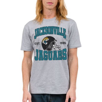 Picture of Junk Food Clothing x NFL - Jacksonville Jaguars - Team Helmet - Unisex Adult Short Sleeve Fan T-Shirt for Men and Women - Size 3X-Large