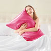 Picture of BEDELITE Satin Pillowcase for Hair and Skin, Super Soft and Cooling Similar to Silk Pillow Cases 2 Pack with Envelope Closure, Gift for Women Men(20"x26" Standard Size, Hot Pink)