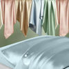 Picture of Mulberry Silk Pillowcase, Standard Size - Cooling, Anti-Acne, Hidden Zipper - Aqua Blue