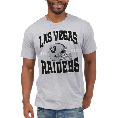 Picture of Junk Food Clothing x NFL - Las Vegas Raiders - Team Helmet - Unisex Adult Short Sleeve Fan T-Shirt for Men and Women - Size Small