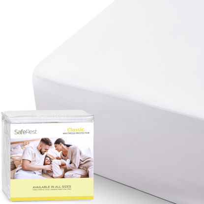 Picture of SafeRest 100% Waterproof King Size Mattress Protector - Fitted with Stretchable Pockets - Machine Washable Cotton Mattress Cover for Bed - Perfect Bedding Airbnb Essentials for Hosts